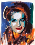 BTOY-Andrea, Light my fire, Romy Schneider Portrait, Stencil and ink on paper