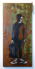 Alias Suitcase Bomb, 2014 Spraypaint on Metal 45 x 97 cm