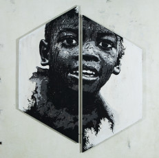 Daniel-Eime, Portrait, Stencil, Black, white, boy, grey