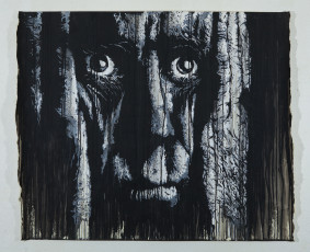 Daniel-Eime, Portrait, Stencil, Black, white, old man, grey