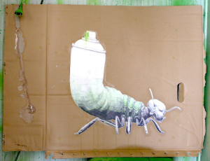 coleospray-2011-ludo-90x70cm-mixed-mediagraphiteacrylic-on-cardboard, artwork,