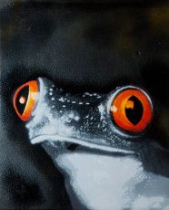 Ribbit 2012, Snik, Stencil/spraypaint on wood POA Frog